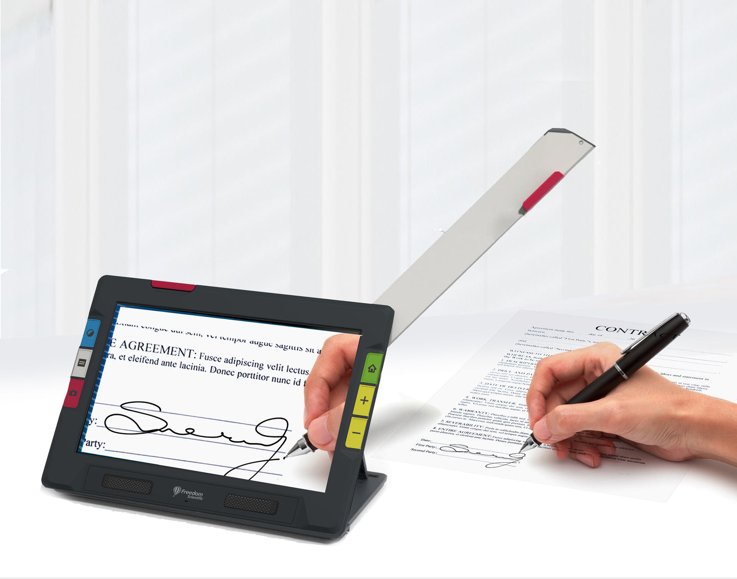 The Ruby 10 is shown is full page mode which allows you to be able to see what you are signing and where to sign it.