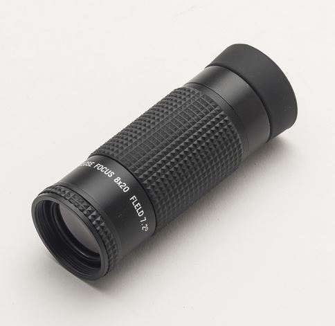The Walters monocular is black with a rubber piece at one where you look through. The middle is textured to make it easier to focus and the end also has textured material to help you lock in for precision.
