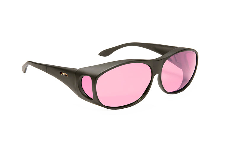Medium Light Tinted Rose Sunglasses with Black Frame
