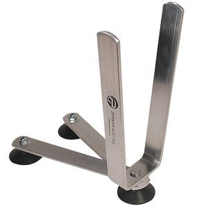 2 metal prongs standing upright attached to 2 additional horizontal prongs. The stabilizer is held in place with suction cups.
