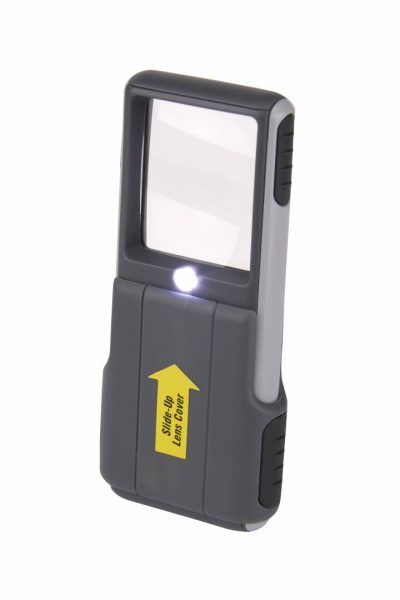 The back side of the slide magnifier showing where the light is located