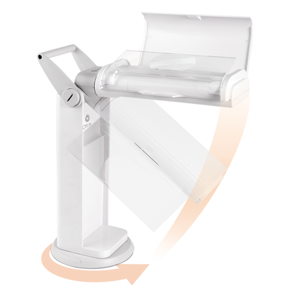 A picture showing the range of motion for the lamp