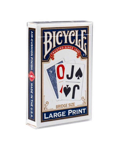 The front of the box for the large print playing cards